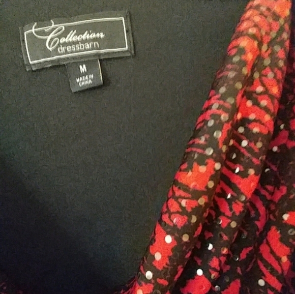 DRESSBARN Holiday Sparkly Career Dressy Top M - Picture 4 of 6